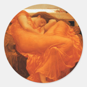 Flaming June Frederic Leighton Fine Art Classic Round Sticker