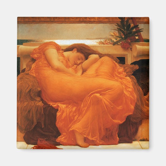 Flaming June Frederic Leighton Fine Art Magnet (Front)
