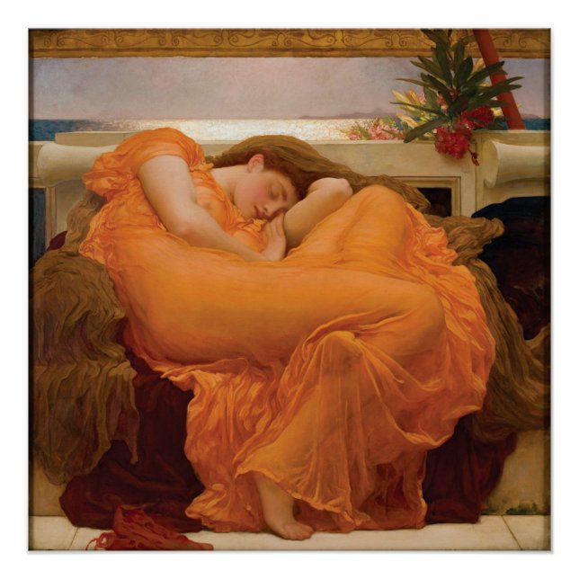 Flaming June Frederic Leighton Glossy Poster (Front)