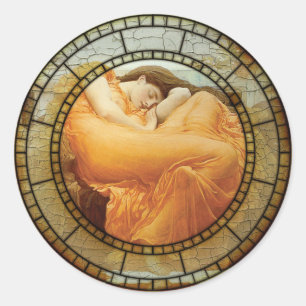 Flaming June Motif Classic Round Sticker