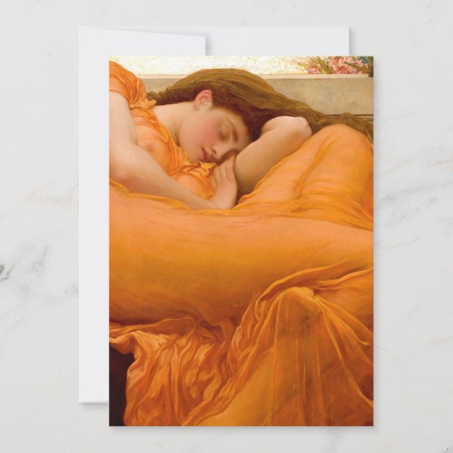 Flaming June Painting By Frederic Leighton Invitation (Front)