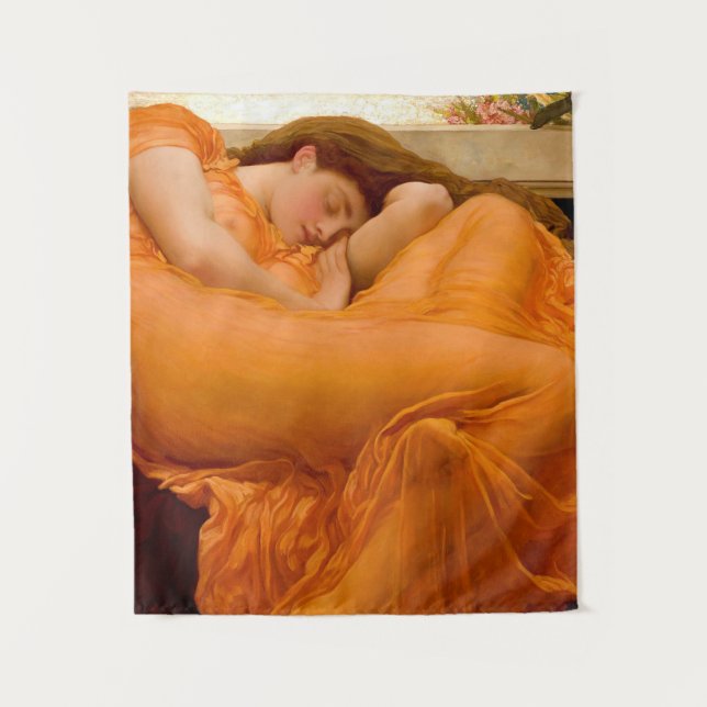 Flaming June Painting By Frederic Leighton Tapestry (Front)