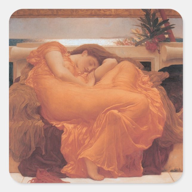 Flaming June Square Sticker (Front)