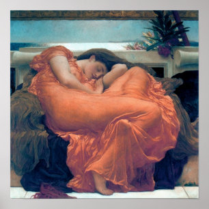 Flaming June Woman orange dress Poster
