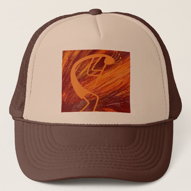 Flaming Kokopelli Trucker Hat (Front)
