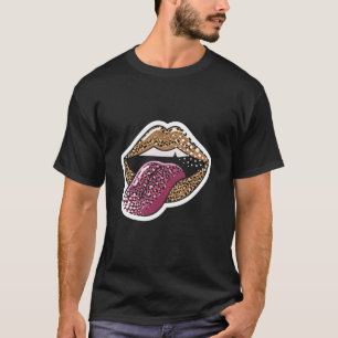 Flaming Leopard Lips Cheetah Animal Womens Lip Pri T-Shirt