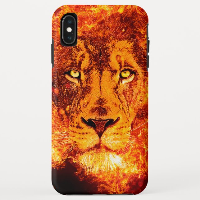 Flaming Lion Face Case-Mate iPhone Case (Back)
