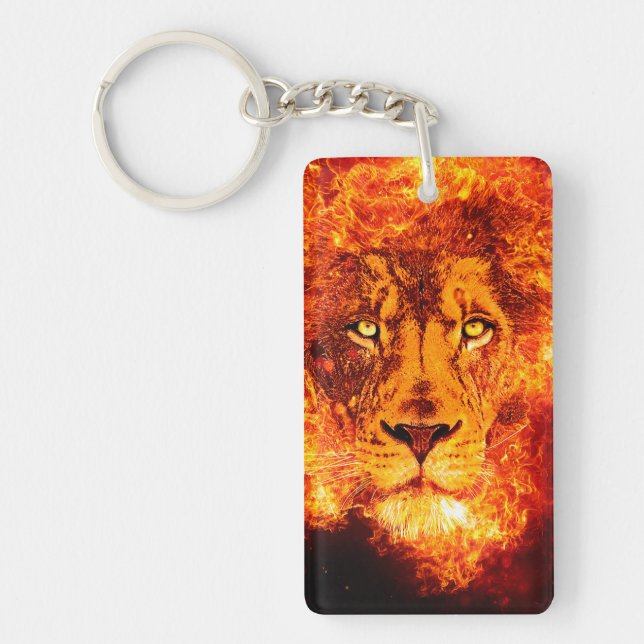 Flaming Lion of Judah Key Ring (Front)