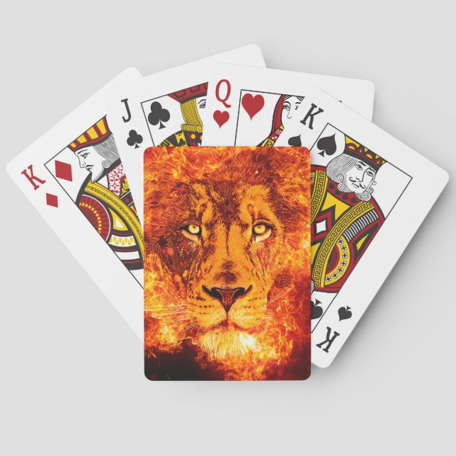 Flaming Lion of Judah Playing Cards (Back)