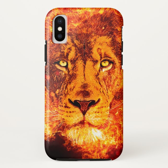 Flaming Lion of Judah Red Orange Case-Mate iPhone Case (Back)