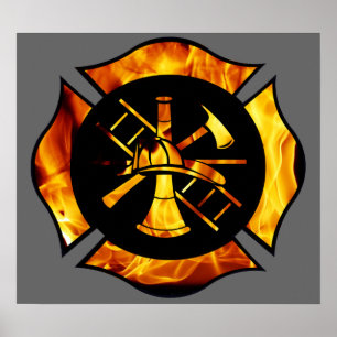 Flaming Maltese Cross 2 Poster