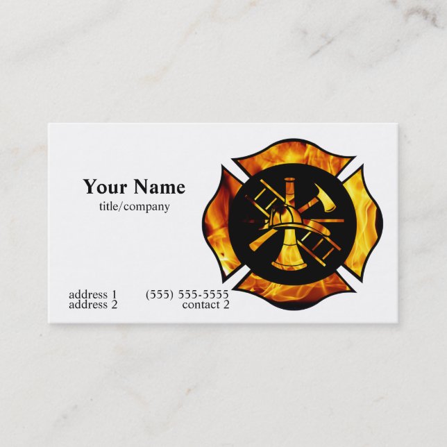 Flaming Maltese Cross Business Card 2 (Front)