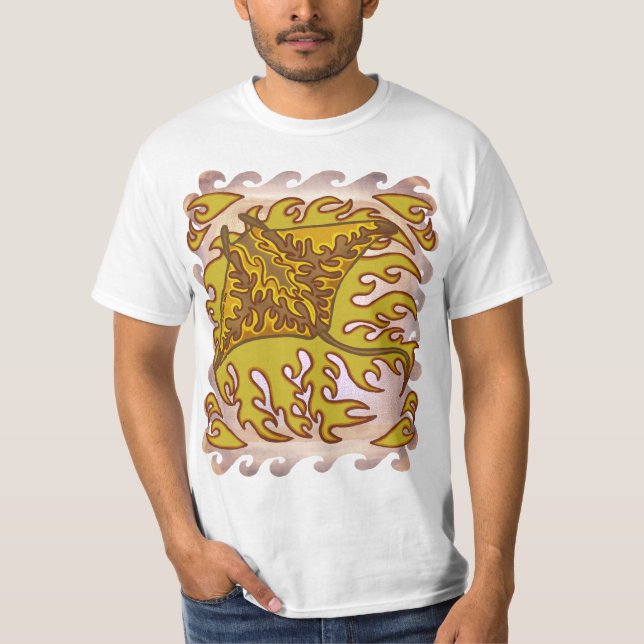 Flaming Manta Ray T Shirt (Front)