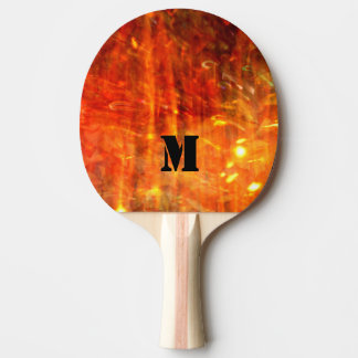 Flaming Monogram Design Ping Pong Paddle