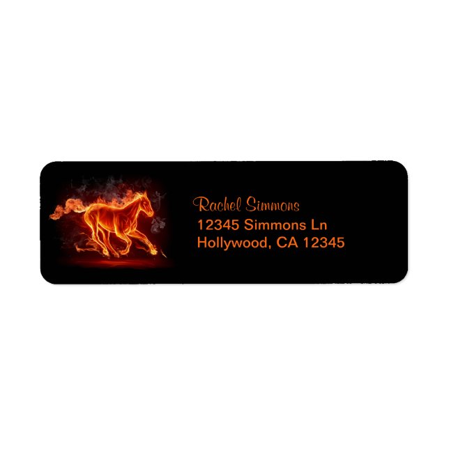 Flaming Mustang Return Address Label (Front)