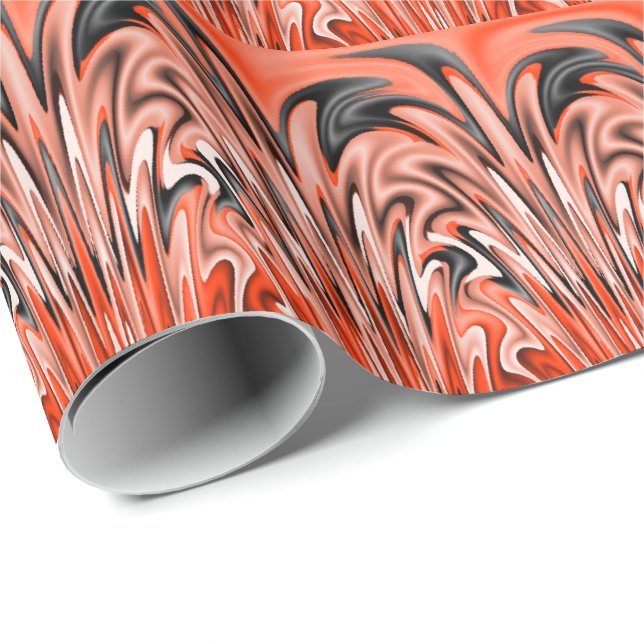 Flaming Orange White and Black Wrapping Paper (Roll Corner)