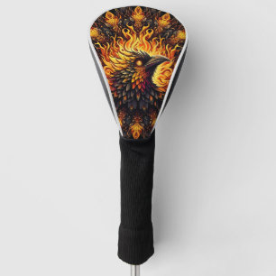 Flaming Phoenix Circular Graphic Golf Head Cover