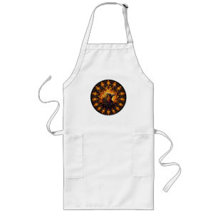 Flaming Phoenix Circular Graphic Long Apron