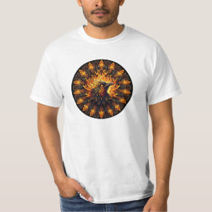 Flaming Phoenix Circular Graphic T-Shirt