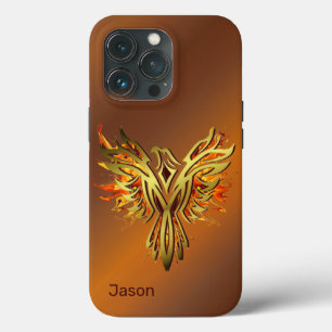 Flaming Phoenix on Bronze iPhone 13 Pro Case