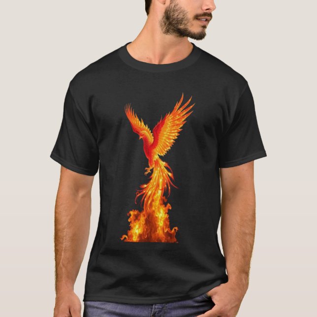 Flaming Phoenix Rising T-Shirt (Front)