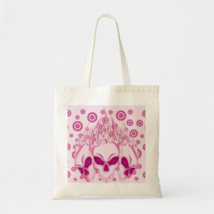 Flaming Pink Skulls Tote Bag