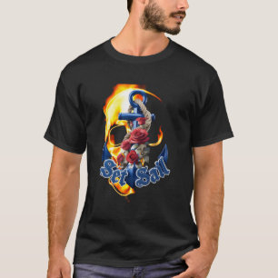Flaming Pirate Skull  Privateer T-Shirt