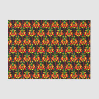 Flaming Pumpkin Head Box Interlocking Pattern Tissue Paper