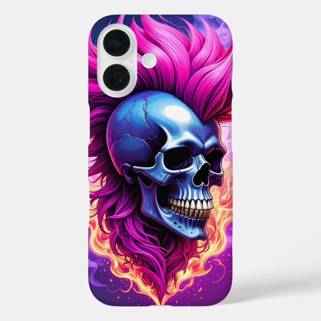 Flaming Punk Skull iPhone / iPad case (Back)