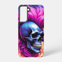 Flaming Punk Skull Phone Case