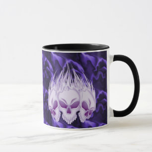 Flaming Purple Skulls Mug