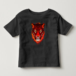 Flaming Red Leopard Head Toddler T-Shirt