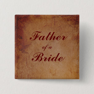 Flaming Red Rustic Lesbian Bride's Father Badge