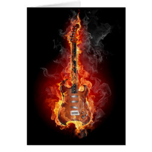 Flaming rock guitar