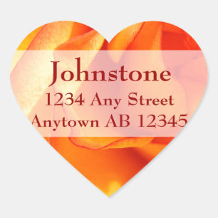 Flaming Rose Wedding Return Address Label