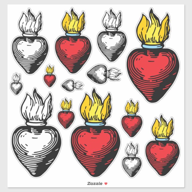 Flaming Sacred Heart 14" x 14" Sheet (Sheet)