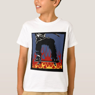 Flaming Skateboard t-shirt