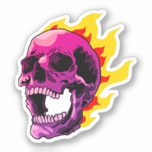 Flaming skull