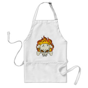 Flaming Skull and Crossbones Standard Apron