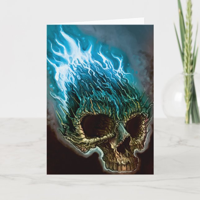 Flaming Skull Card (Front)