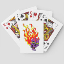 Flaming Skull Classic Playing Cards