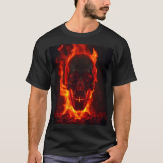 Flaming Skull Fire T-Shirt