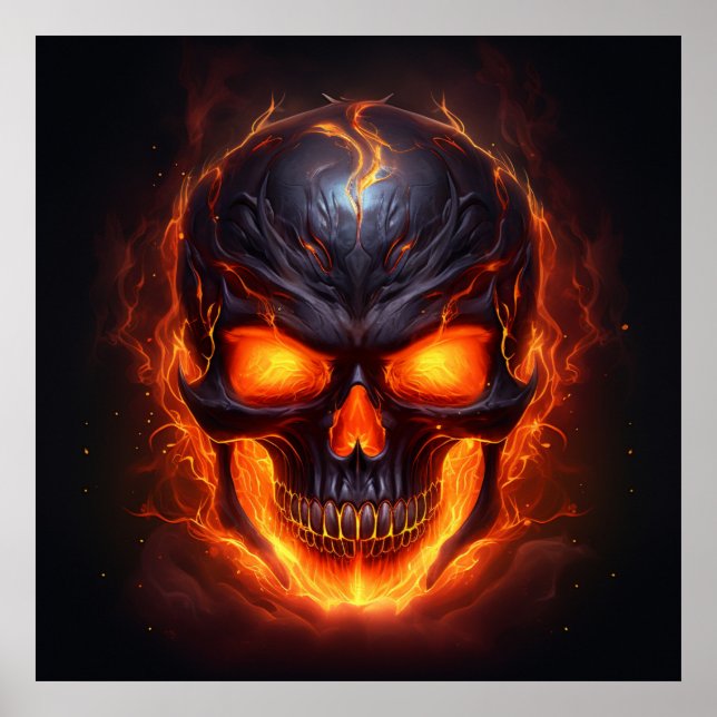 Flaming Skull Fury Poster (Front)