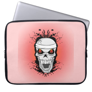 Flaming skull laptop case