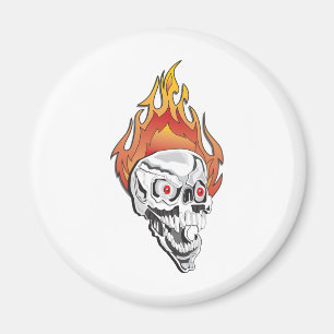 Flaming Skull Magnet