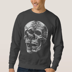 Flaming Skull Scream - Dark Gothic Skull Sweatshirt