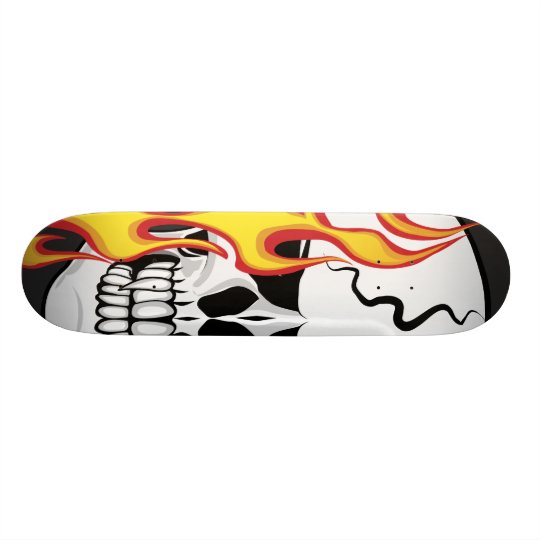 Flaming Skull Skate Deck