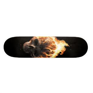 Flaming Skull Skateboard
