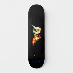 Flaming Skull Skateboard Deck