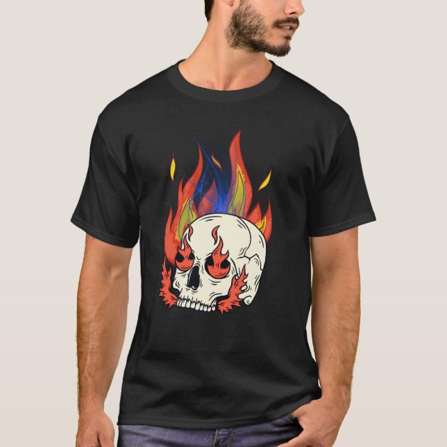 Flaming Skull T-Shirt (Front)